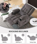 Oversized Recliner Chair For Adults With Vibration Massage And Lumbar Heating Swivel Rocker Recliner In Living Room