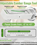 Two Pack Magnetic Camber Alignment Tools Universal Adjustable Camber Caster Gauge With Magnetic Base showing scale -5° to +5°.