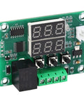 Digital Temperature Controller With Double Display And 12V 10A Relay Thermostat Module For Freezers Incubators And Machine Rooms 58 To 230F Range Easy Setup Cool DIY Lab Gear, green PCB