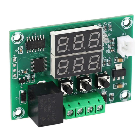 Digital Temperature Controller With Double Display And 12V 10A Relay Thermostat Module For Freezers Incubators And Machine Rooms 58 To 230F Range Easy Setup Cool DIY Lab Gear, green PCB