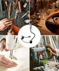 Top Shelf Heavy Duty 30 Led Magnetic Work Lamp With Slick Silicone Gooseneck And Easy Press Button For White Lighting on sewing machine and workbench.