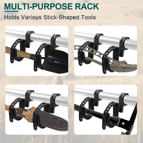 Two Pack Universal Roll Bar Gun Holder for UTVs and ATVs Fits 1 to 2 Inch Round Roll Bars Built Tough Gun Rack securing tools