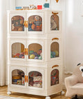 Super Roomy Foldable Storage Bins With Smooth Rolling Wheels And Snug Lid Covers Hella Big Stackable Plastic Closet Organizers for toys in white