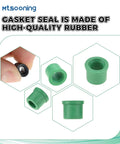 100 Pack One Quarter Inch Quick Coupler Charging Gaskets For HVAC Systems, Rubber Water And Oil Resistant Seals For Refrigeration High Pressure Lines, Durable Corrosion Resistant Gasket Set For Easy DIY Air Conditioning Maintenance, green rubber gasket close-up