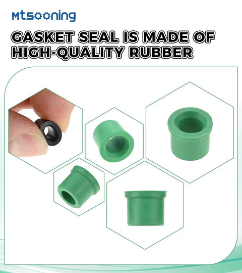 100 Pack One Quarter Inch Quick Coupler Charging Gaskets For HVAC Systems, Rubber Water And Oil Resistant Seals For Refrigeration High Pressure Lines, Durable Corrosion Resistant Gasket Set For Easy DIY Air Conditioning Maintenance, green rubber gasket close-up