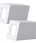 50 Pack Snow White Screwless Wall Plate 1 Gang Decorator Receptacle Outlet Cover Matte Finish Hides Fingerprints No Fuss To Clean Durable Polycarbonate For Long Lasting Use Size 4.69 Inches High By 2.91 Inches Wide.