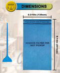 Ten Pack Wet Dry Vacuum Filter Bags For Stinger Husky and Other Vacs, 9.5x5.3 inch Dimensions, with Cleaning Brush