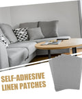Self Adhesive Linen Repair Patch Kit, 5 Pieces, Grey Appliques For Quick Tees And Jeans Fixes, Sweatshirts, And Furniture