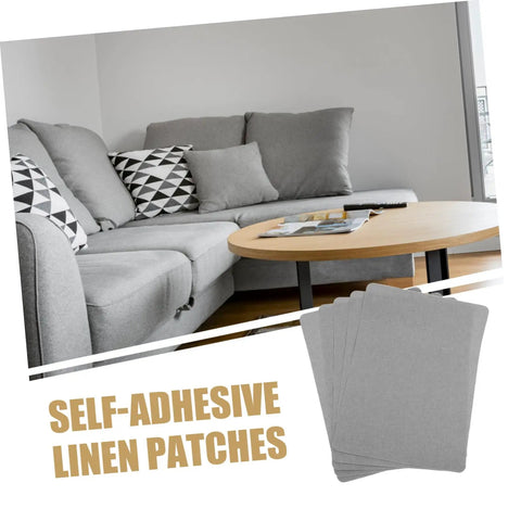 Self Adhesive Linen Repair Patch Kit, 5 Pieces, Grey Appliques For Quick Tees And Jeans Fixes, Sweatshirts, And Furniture