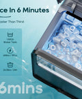 Countertop Ice Maker With 1.5L Water Tank Delivers Bullet Ice In 6 Minutes Turbo Fast Two Ice Sizes Self Cleaning Portable