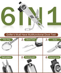 All In One Golf Accessories Kit With Premium Leather Case And Gift Box, multifunctional divot knife with six tools