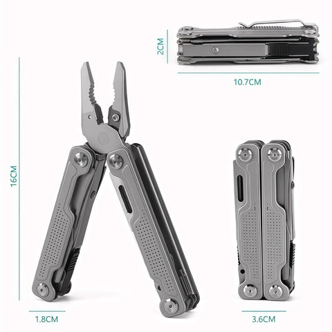 15 In 1 Multitool Pliers With Spring Loaded Head And Thick Hardened Steel Build Non Slip Handle Needle Nose Pliers Wire Cutter