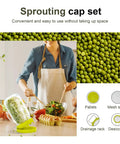 Top Shelf Wide Mouth Mason Jar Sprouting Kit Comes With Slick Metal Mesh Covers Plus Drip Trays for easy kitchen sprouting.