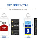 Diagram showing Six Pack Cruise Luggage Tags Waterproof Clear Tags With Heavy Duty Plastic And Stainless Steel Hardware