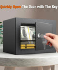 Hand opening Small Safe Box With Key Lock And Coin Slot For Cash Jewelry And Coins Beefy Steel Security Deposit Box For Home Or Office