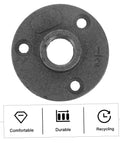 Decorative Floor Flange Set Of 10 Malleable Iron Fittings For DIY Projects And Vintage Home Decor, single flange front view