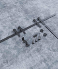 4 Ft Mini Cabinet Bypass Barn Door Hardware Kit With Single Track, components laid out, including steel rollers and brackets.