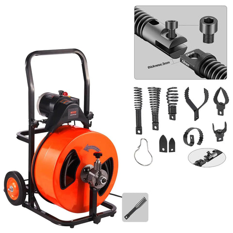 Heavy Duty Drain Snake Drill Attachment And Cutter Auger Set Smash Stubborn Clogs Quick Fitting 5 16 To 3 4 Inch Pipe Cable for plumbing setup