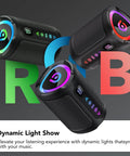 Portable Bluetooth Speaker With LED Light, Outdoor Waterproof Speaker For Travel, Sports And Parties with RGB lights.