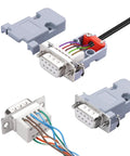 DB9 Breakout Solderless Connector Kit For RS232: Female 9 Pin Serial Adapter To Terminal Block With Case And Screwdriver, 2 Pack