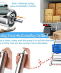 Heavy Duty Stainless Steel Gravity Roller 2 Inch For Warehouse Conveyor Belts Unpowered Transmission Parts With 12Mm Axle And 5.9 Inch Length Pack Of 2 shown with spring press-in mounting for easy installation.