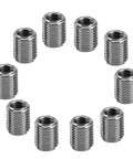 10Pcs Self Tapping Thread Inserts Kit M8x1 Male And M6x1 Female Threads With Extension Sleeve Conversion For Dope Solid Thread Upgrades And Quick Metal And Furniture Fixes, 303 stainless inserts