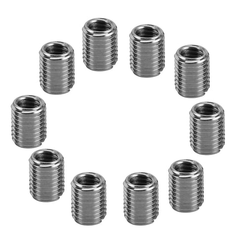10Pcs Self Tapping Thread Inserts Kit M8x1 Male And M6x1 Female Threads With Extension Sleeve Conversion For Dope Solid Thread Upgrades And Quick Metal And Furniture Fixes, 303 stainless inserts