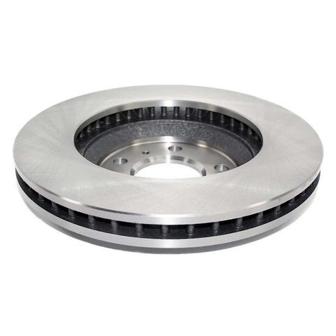 Front view of a vented brake rotor with hub-centric fit and non-directional swirl finish, designed for heat and solid stopping power.
