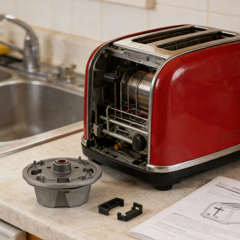 Built To Last Bread Machine Base Sleeve Iron Repair Part For Kitchen Appliances And Bread Makers Universal Fit Stabilizes Extends Lifespan Ideal For Baking And Small Home Repairs, red toaster base repair part