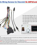 44Pin Android Car Stereo Wiring Harness Kit For Chevrolet Malibu Trax Cruze Aveo Orlando 2012 2016 16Pin ISO Connector