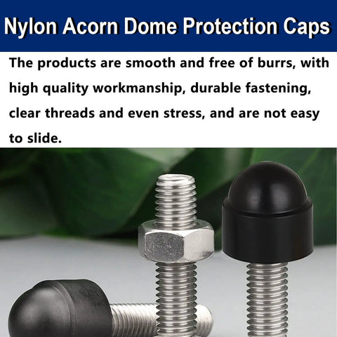 Nylon Acorn Dome Protection Caps with screw and bolt, heavy duty caps for rust prevention, Top Notch Assorted 150 Piece Screw Cap Kit M4 To M12 Sizes Heavy Duty Protective Covers For Outdoor Bolts And Nuts Rugged Weather Resistant Fastener Guards Lockdown Secure Fit.