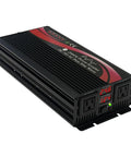 Power Inverter 2000W 24V DC To 110V 120V AC Pure Sine Wave With LED Display, black ridged design, front outlets visible.