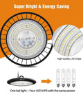 2 Pack 100W LED High Bay Lights For Garage, Shop And Warehouse, 5000K Daylight, 13000 Lumens, detailed view of LED chips