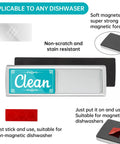 Dishwasher Clean Dirty Sign Magnet With Strong Magnetic Hold Green And Blue No Scratch Slide Tab For Kitchen Home Apartment And Farmhouse Decor Easy Glance Indicator on a dishwasher surface