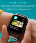 Smartwatch displaying motion detection alert from Best 2K Solar Security Camera System For Outdoor Use