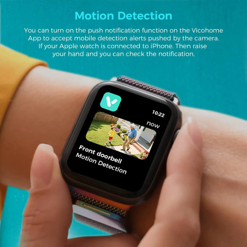 Smartwatch displaying motion detection alert from Best 2K Solar Security Camera System For Outdoor Use