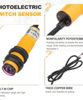 Diffuse Reflection Photoelectric Sensor M18 7 To 30 Cm Sensing Range PNP NC Output 6 To 36 V DC 300 mA With Mounting Bracket