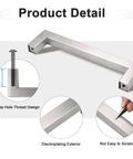 10 Pack Five Inch Hole Centers Brushed Nickel Cabinet Pulls Stainless Steel Square Kitchen Drawer Pulls with details