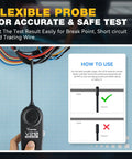 Close-up of Go To Wire Tracer Open And Short Finder with user instructions and tone change indicator.