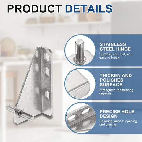 Stainless Steel Freezer Door Hinges Replacement Center Column Hinge Left Shaft 1.46 Inch Distance For Fridge Easy Install