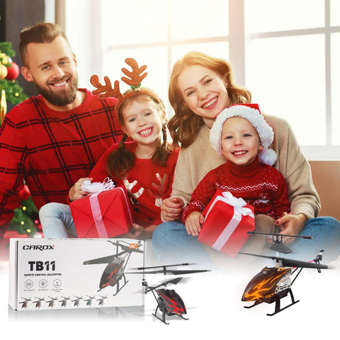 Family with gifts and Kid Friendly RC Helicopter With 30 Minute Flight Time And LED Light Effects, Altitude Hold, One Key Takeoff And Landing