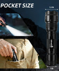 Two Pack Mini LED Flashlights 1000 Lumens 5 Modes Tiny Tactical EDC Torches Pocket Sized for Everyday Carry Super Bright Portable Handheld Lights Model WF 502B Battery Not Included in use and pocket-sized.