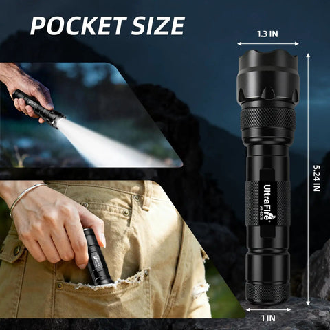 Two Pack Mini LED Flashlights 1000 Lumens 5 Modes Tiny Tactical EDC Torches Pocket Sized for Everyday Carry Super Bright Portable Handheld Lights Model WF 502B Battery Not Included in use and pocket-sized.