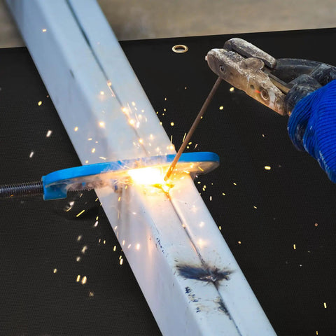 Heavy Duty Welding Blanket 4x6 Ft Silicone Coated Fiberglass Fireproof Shield With Heat Resistant Up To 1022F for welding protection