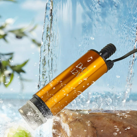 DC 12V 80W Submersible Water Pump For Diesel Oil And Fuel Transfer 30L Per Minute Flow 30 Meter Lift in water action