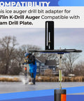 Heavy Duty Auger Adapter For K Drill Ice Augers 0.71 Inch Shaft To Clam Drill Plate Connector with Compatibility Information
