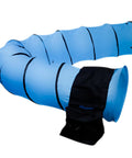 Dog agility tunnel with Saddlebag Style Sandbag for Dog Agility Tunnel, Heavy Duty PVC Weather Resistant, black securing side