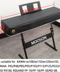 Premium Waterproof Dustproof 88 Key Keyboard Piano Cover on piano stand, 53x12 inch, black, fits most models, display view