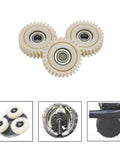Three Pack 31T Spiral Bevel Gear Set for Bafang Hub Motors shown in white with inner bearings