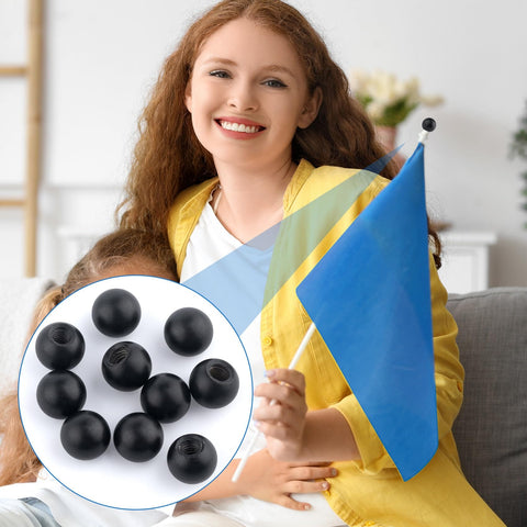 Ten Pack M4 Thread Cap Nuts Knobs Black Decorative Screw Caps For Furniture And Lighting Fixtures Perfect Fastening And Style Upgrade For Lamps Furniture And Home Decor displayed next to a person holding a flag.